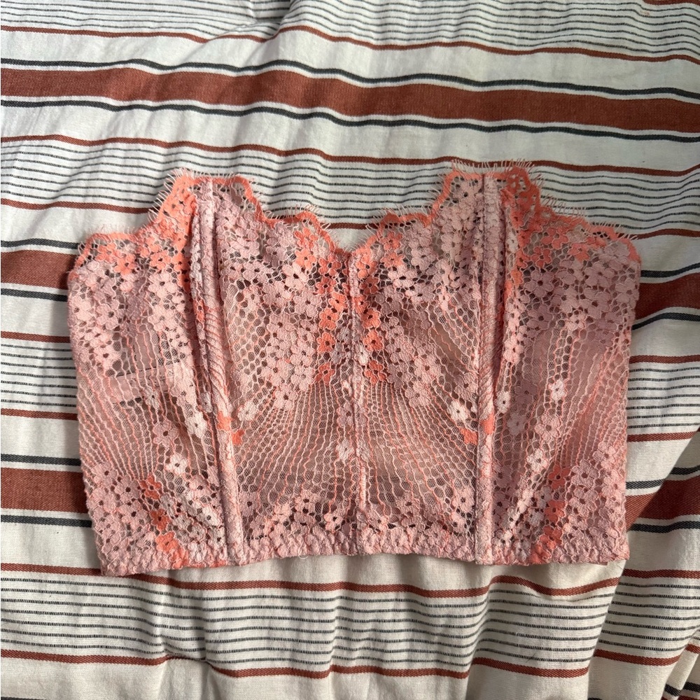 Victoria's Secret Pink Embellished Bustier Crop Top